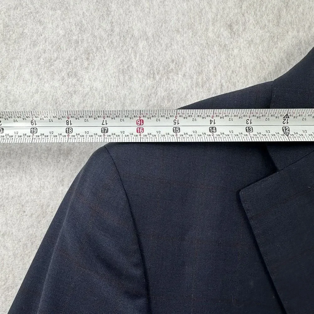 Ermenegildo‎ Zegna Blazer Jacket 42S Windowpane Blue Sport Suit Coat 2-Button